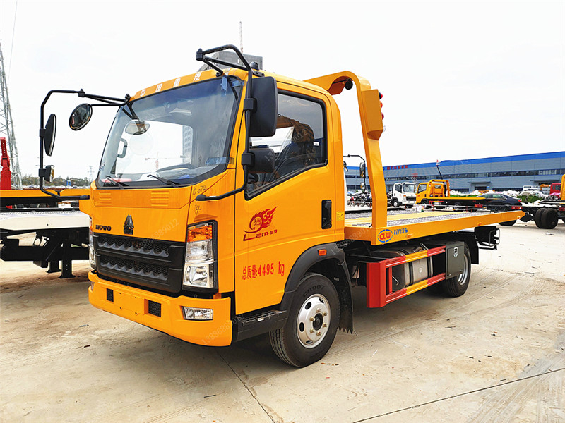 重汽豪沃一拖二平板清障車